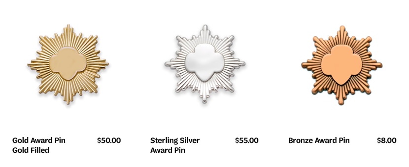 Gold, Silver, Bronze Awards