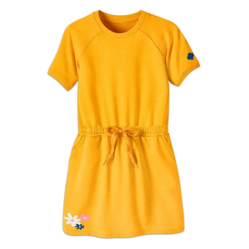 daisy drawstring yellow dress