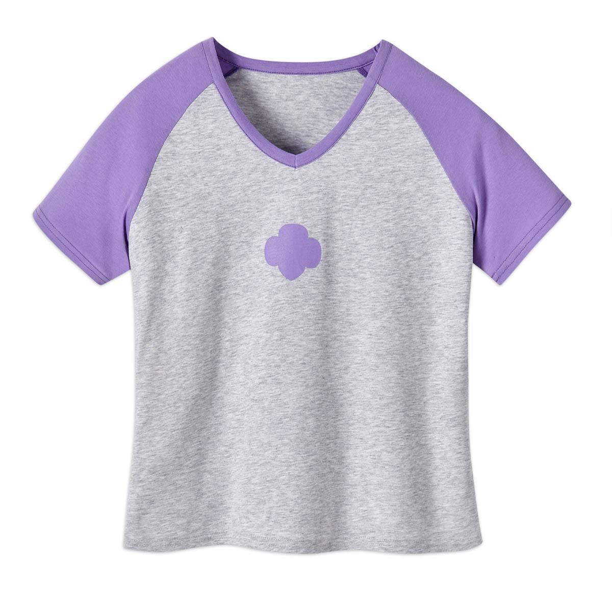 Heather Gray V-Neck Raglan T-Shirt | Girl Scout Shop