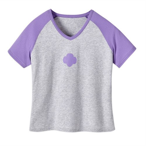 Gray V-Neck Purple Raglan Sleeves