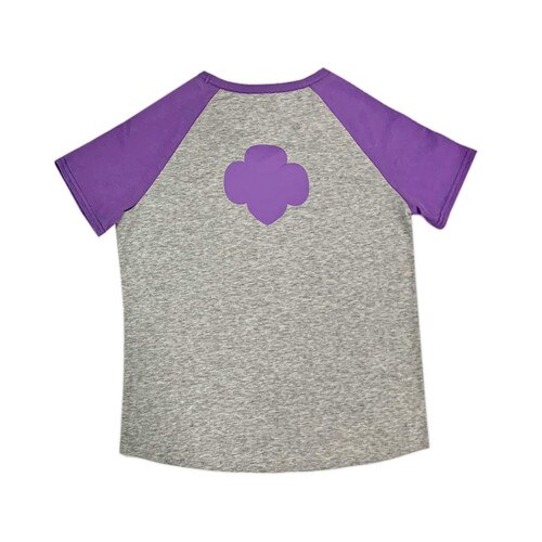 Gray V-Neck Purple Raglan Sleeves