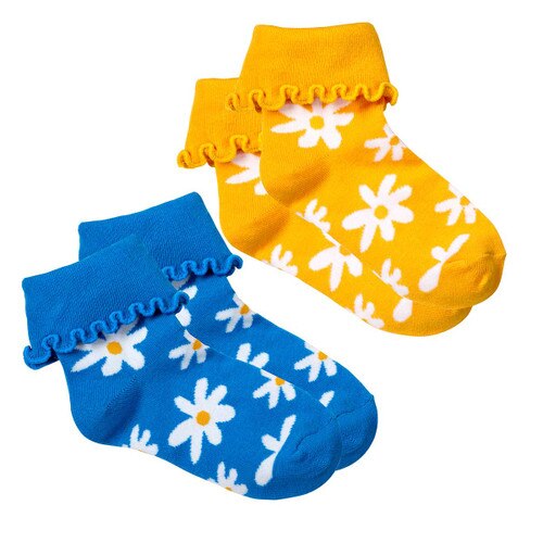 daisy cuff sock set of 2