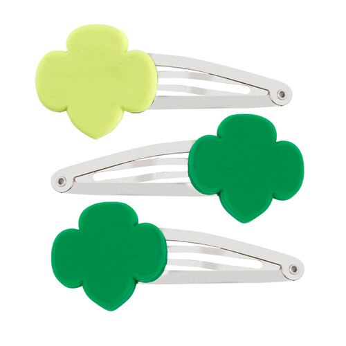 trefoil hair clip trio