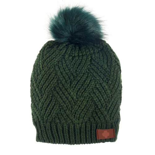 pom pom beanie spruce green