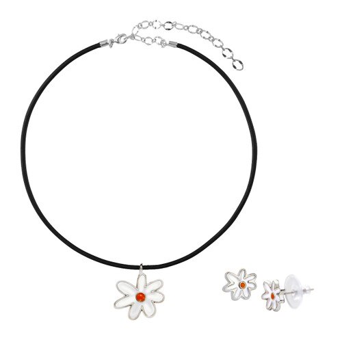 daisy earring necklace set