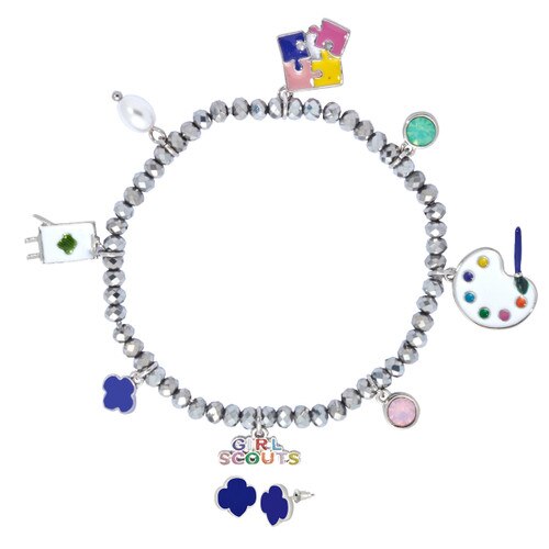 Charm Stretch Bracelet Earring set