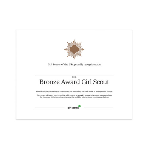 Bronze Award Certificate Digital Do