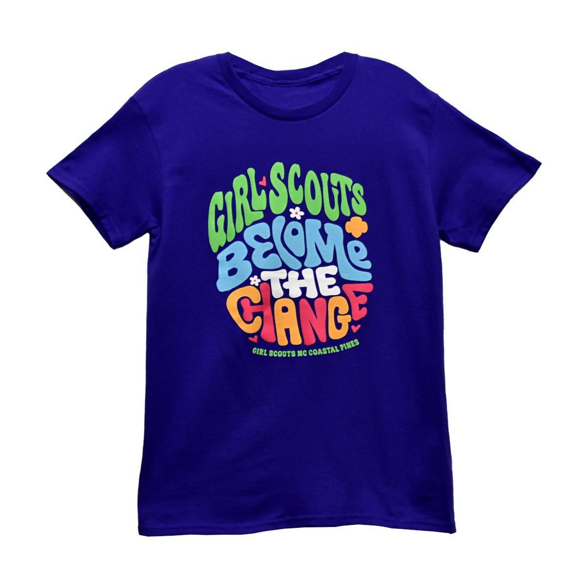 GSNCCP Become The Change T-shirt-Cobalt | Girl Scout Shop