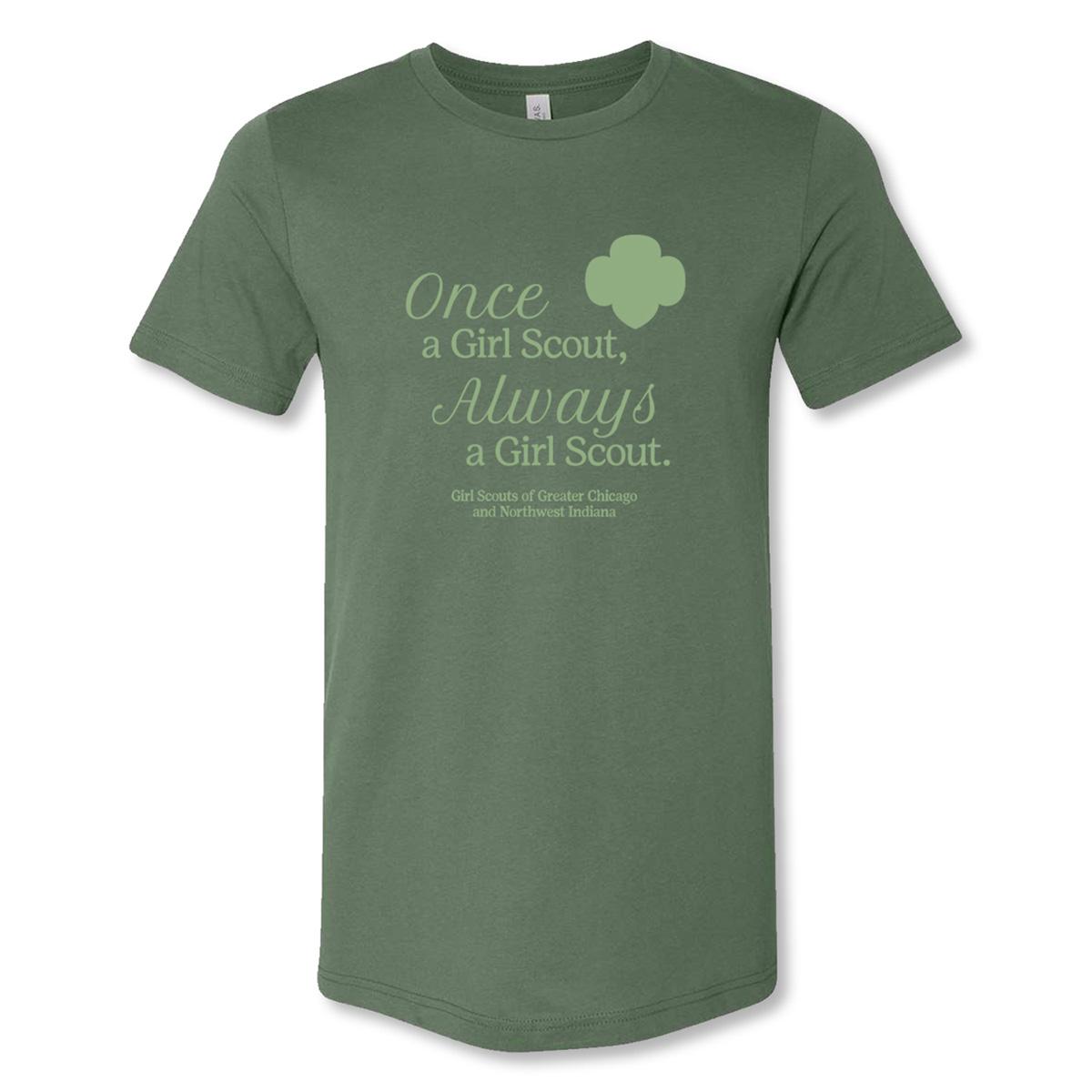 トップス cantate Girl Scouts Shirt GSGCNWI Once A Girl Scout Adult T-Shirt | Girl Scout Shop