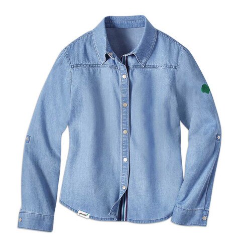 chambray snap front shirt