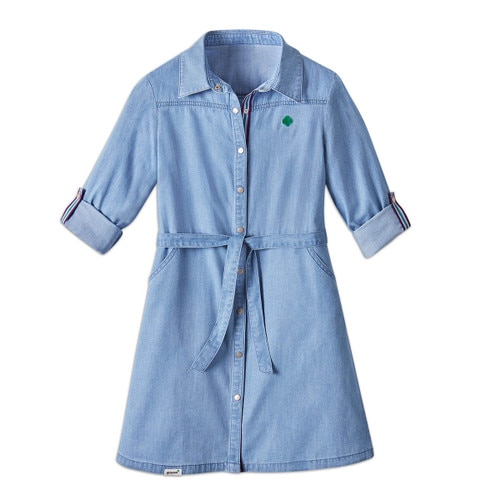 Cherokee Girls Chambray Dress With Ikat Print Skirt - Sleeveless Casual Play Dress
