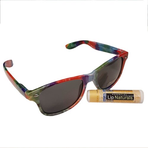 GSSN Tie Dye Sunglasses and Lip Bal