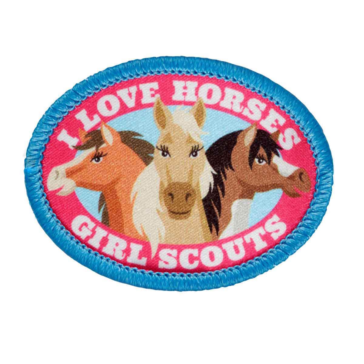 Girl Scouts Love Horses SewOn Patch Girl Scout Shop