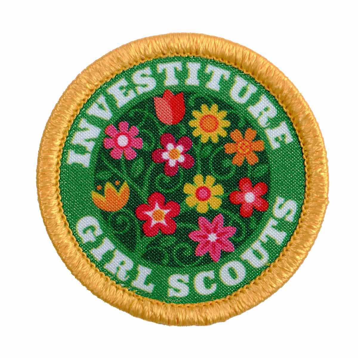 Investiture Flowers SewOn Patch Girl Scout Shop