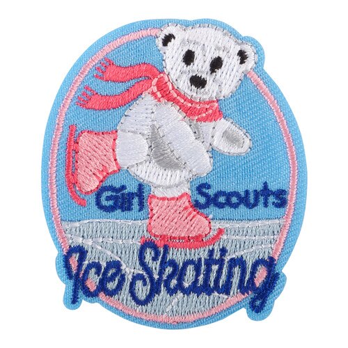 Ice Skating Polar Bear IronOn Patch