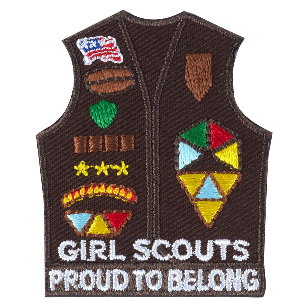 Brownie Vest With Insignia Iron-On Patch