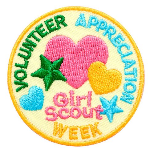 Volunteer Appreciation Week Hearts and Stars Iron-On Patch