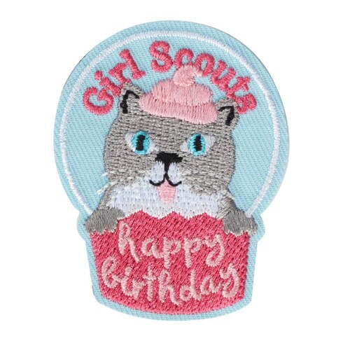 Cupcake Kitten Birthday Iron-On Pat