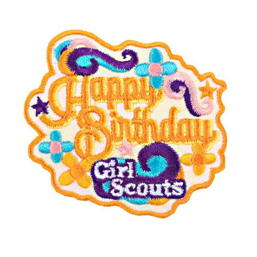 Happy Birthday Yellow Iron-On Patch