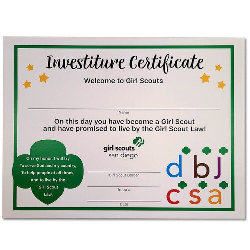GSSD Investiture Certificate