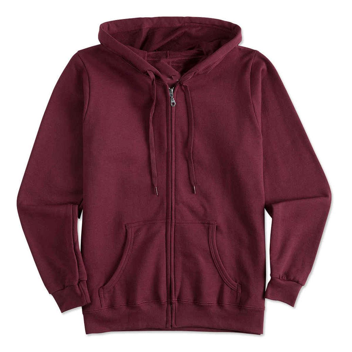 hoodie zipper maroon