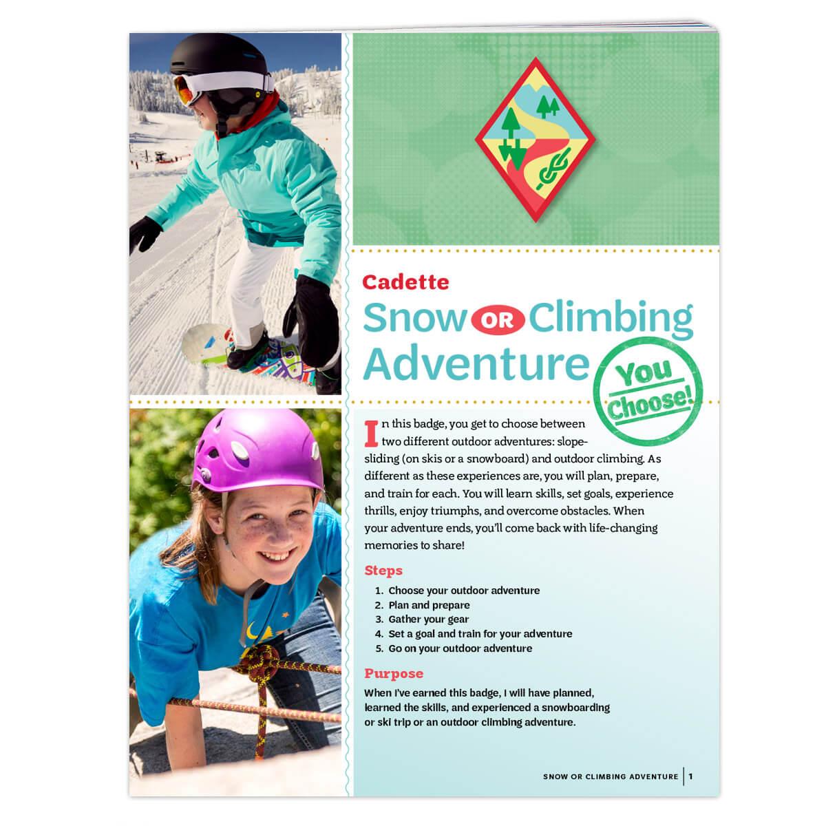 Snow or Climbing Adventure Badge Requirements