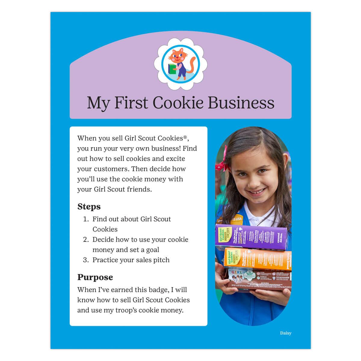 Daisy My First Cookie Business Digital Badge Requirements