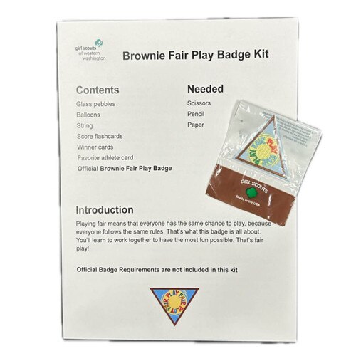 GSWW BROWNIE FAIR PLAY SINGLE BADGE KIT Girl Scout Shop