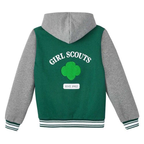 Varsity Hooded Sweatshirt Jacket - Girls